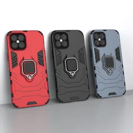 Stoßfeste Rüstungshülle für iPhone 12 Pro Max Xs 12 Mini Hybrid Hard PC Soft TPU Drehring Ständer Halter Abdeckung für iPhone 11 7 8 Plus Hülle