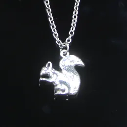 Fashion 21*21mm Double Sided Squirrel Pendant Necklace Link Chain For Female Choker Necklace Creative Jewelry party Gift