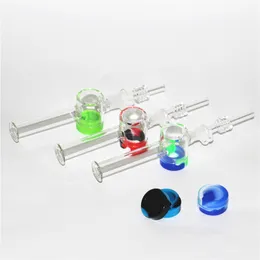 narghilè kit di nettare di vetro con punte di quarzo da 10 mm 14 mm nector piattaforme petrolifere bong tubi di paglia dab acqua