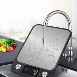 LCD-Display 10 kg / 1 g Multifunktions-Digital-Lebensmittel-Küchenwaage Edelstahl mit einem Gewicht von Lebensmitteln Waage Kochwerkzeuge Balance 201117