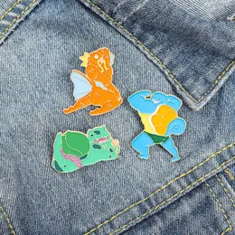 Tortoise Dinosaur Anime Enamel Pin Lovely Brooches Cloth Package Decoration Badge Cartoon Animal Jewelry Gift for Children