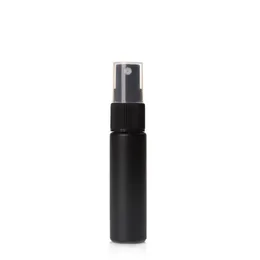 10mlマット黒ガラス香水ファインミストスプレーボトルサンプル瓶プラスチックミストスプレーローションポンプ詰め替え空の容器LX342