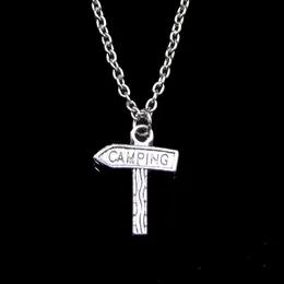 Fashion 22*18mm Signpost Camping Pendant Necklace Link Chain For Female Choker Necklace Creative Jewelry party Gift