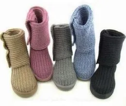 HOT SELL CLASSIC DESIGN AUS WOMEN SNOW BOOTS U58190 KNITTING WOOLLEN YARN TALL SHORT WOMEN BOOTS KEEP WARM BOOTS US3-12