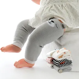 7 cores perna de bebê aquecedor crianças infantil leggings meias desenhos animados listrado animal perna meias joelheiras m3023