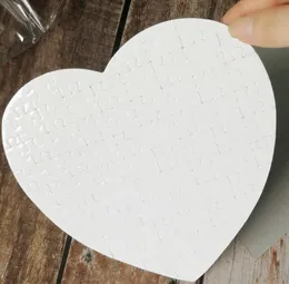 Sublimation blank pearl light pager puzzles heart love shape puzzle hot transfer printing blank consumables child toys gifts DHL FY7451