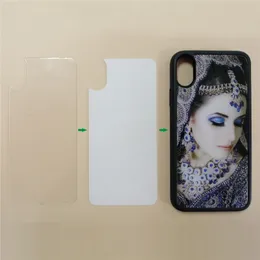 Blank 2D Sublimation TPU PC Glass Cell Phone Cases for iPhone 14 13 12 11 Pro Max Xr Xs Samsung S22 S20FE S21 S21Ultra S21Plus with Aluminum Inserts