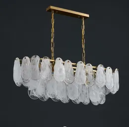 Mist Glass Modern Chandelier Lighting LED Copper Frame Luxury Ceiling Lamp Art Deco Loft Living Room Sample Room Dining Table