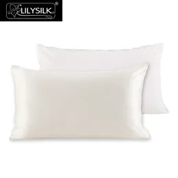 Cuscino Lilysilk Silk puro con cerniera inferiore in cotone 25 Momme naturale per capelli con gelso 40x40 50x90 cm Testile per la casa 201212