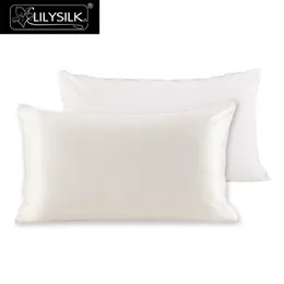 Lilysilk Yastık Kılıfı Saf İpek Ile Pamuk Altında Fermuar 25 Anne Saç Dut Için Doğal Mulble Terse 40x40 50x90cm Ev Tekstili 201212