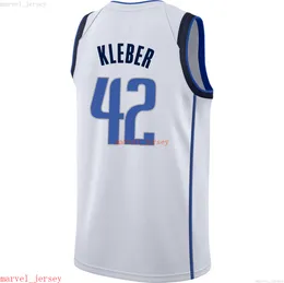 100% Dikişli Maxi Kleber # 42 Jersey Beyaz Lacivert XS-6XL Erkek Gerikleri Basketbol Formaları Ucuz Erkek Kadın Gençlik