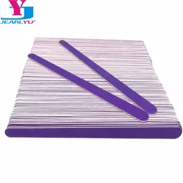 Double Head Wooden Nail Files 200 pcs/lot Purple Wood Sandpaper Polisher Machine Lixas De Unha Vijlen Nails Files Tools Kit 220301