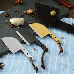 Açık Cep Kasap Bıçak Anahtarlık Kamp Bıçak Mutfak Mini Taşınabilir EDC Sabit Bıçak Kesici Bıçak El Sanatları Hediye Kılıf