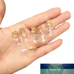 10 pcs 15x24x6 mm Clear Transparent Empty Small Glass Bottles With Corks DIY Mini Water Drop Shaped Pendants Gifts Vials