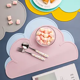 Silicone Lovely Cloud Shaped Baby Heat-insulated Tableware Cup Mat Placemat Kitchen Utensil Table Decoration Pads 48*27cm