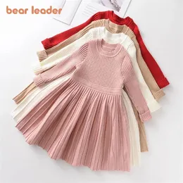 Urso líder manga longa camisola vestido meninas princesa bebê roupas doces tutu vestidos de festa de Natal pequeno 220309