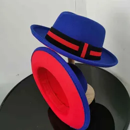 fedora fedoras de dois tons para fundo vermelho preto feltro jazz bowler perfomance chapéu de igreja para homens e mulheres