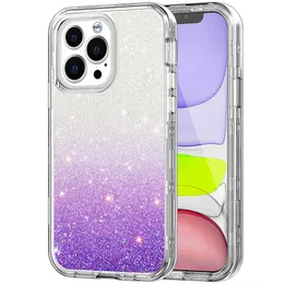 Luxury Custom Glitter Design Fodral för iPhone13 Pro Max 13 12 Samsung S22 Ultra S21 Fe Tre lager Tungt skyddsskydd (MOQ: Varje modelldesign 30st)