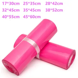 100pcs lot pink poly mailer 1730cm express bag mail bags envelope self adhesive seal new plastic bags pouch 8 size