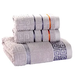 3 Pack Towel Set 100% Cotton 70x140cm Bath Towel and 2 Face Hand Towel Super Soft Absorbent Terry Washcloth For Adults 201027