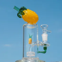 Neue einzigartige Ananas-Früchte-Form-Glasbongs-Wasserpfeifen Dab 14mm weibliches Gelenk-Recycler-Percs-Rauchen-Bong-Schüssel-Dab-Öl-Rig-Duschkopf-Perc