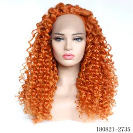 Afro Kinky Curly Synthetic Simulation Human Hair Lace Front Wigs perruques de cheveux humains 180821-2735#