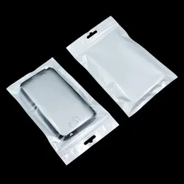 Wyczyść Białe Pearl Plastikowe Torby Polip Opakowanie Zipper Zip Retail Package Torba na Phone Cases Kable Biżuteria Ręka Gargnie