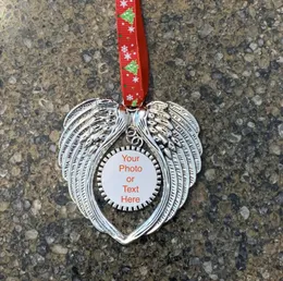 sublimation christmas ornament decorations angel wings shape blank hot transfer printing two-sided printing Christmas tree pendant
