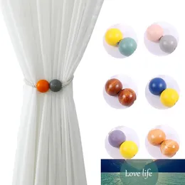 Sheer Curtains Polyester Filament Magnetic Macarone Color Portable Tieback Holder Hooks Ball Curtain Supplies