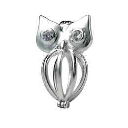 Owl Cage 925 Sterling Silver Pendant Gift Love Wish Pearl Openable Lockets Owl Cage 5 Pieces