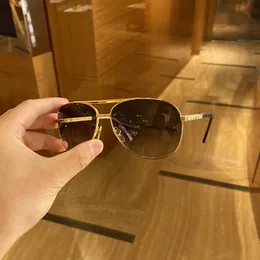Vintage Attitude Pilote Sunglasses Gold Metal Brown Gradient Sonnenbrile Men Driving Glasses with Box