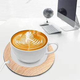 USB Electric Heating Coasters Hot Beverage Drink Cup Pad Termostatisk Placemat Vattentät Varmare Säker Mat Mjölk Te Kaffe Kopp 201123