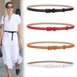 New Women's Belt with Spray paint Pin Buckle waistbband Ladies Cowhide Belts Fashion knotted Belt Woman Thin Skinny Waist Strap G220301