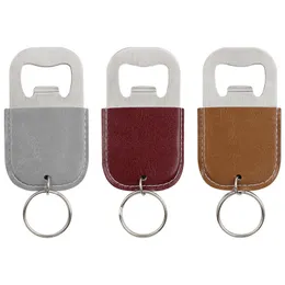 Stainless Steel Beer Bottle Opener Keychain Portable Leather Keychain Corkscrew DIY Home Kitchen Tools