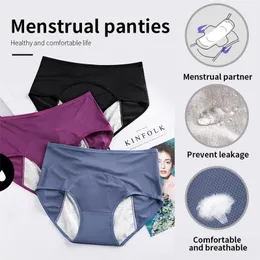 3 sztuk L-6XL majtki menstruacyjne Sexy szczelnie Duży Rozmiar Bielizna Super Elastyczna Wygodna Bielizna Bawełniana Nieprzepuszczalne Kilki 201112