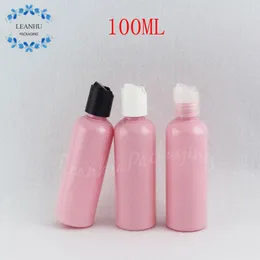 100 ml rosa Plastikflasche mit runder Schulter, 100 cm³ leerer Kosmetikbehälter, Toner/Wasser-Reiseverpackung