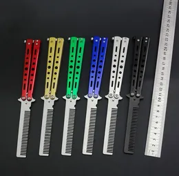 Party Favor Fashion Hot Delicate Pro Salon Stainless Steel Folding Training Butterfly Practice Style Knife Comb Tool SN3248