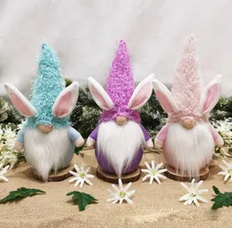 Wielkanocna lalka bez twarzy króliczek Wielkanoc Dekoracji Lalki Party Stół Ornamenty Królik Gnome Dolls Do Okna Home Decor DB443
