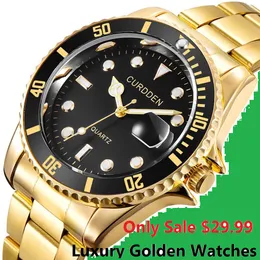 Acero inoxidable inteligente los hombres del reloj de cuarzo para hombre Classic relojes de primeras marcas comerciales Seguir Hombres Oro Masculino Relógio impermeable