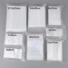 100 sztuk / partia plastikowe zamki zip plastikowe torby Rekloszy Przezroczyste Biżuteria / Torba do przechowywania żywności Bag Kuchnia Pakiet Torba Clear Ziplock Torba Hurtownie