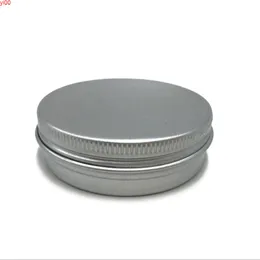30ml Sliver Face Cream Jars Skruvgänga Lock Högkvalitativa Aluminiumkrukor Refillable Round Tin Cans Box Makeup Tool 50pcs / lotqualtity