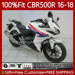 Injektionsformmissioner för Honda CBR500 CBR 500 R RR CC 500R 500cc CBR500R 16 17 18 Kropp 111NO.52 CBR500RR 2016 2017 2018 CBR500CC 16-18 OEM KAYWORK VIT BLÅ