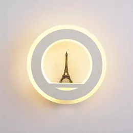 Lampada da parete LED 220V110V Illuminazione per interni Camera da letto per bambini Comodino Studio Soggiorno Balcone Bagno Cilindro Paris Tower Lamp1