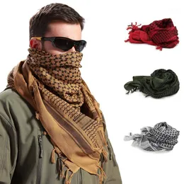 Outdoor Hiking Windproof Scarves Military Arab Tactical Desert Warm Scarf Army Shemagh With Tassel For Men Women Muslim Hijab Cycling Caps &