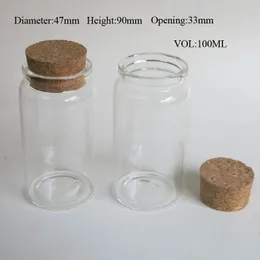 360 × 100ML زجاجة فارغة الزجاج مع كورك خشبي ورغبة مقفول جرة Uused لتخزين الحاويات كرافت