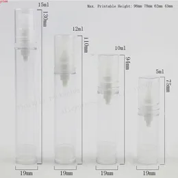 500 x 여행 15ml 12ml 10ml 5ml 맑은 Airless 로션 펌프 병 Emtpy Refillable 핸드 크림 병은 로션 펌프 펌프가있는 qualtity