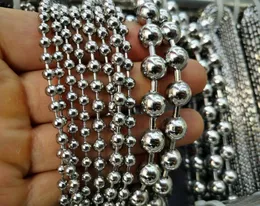 12meter A dozen Silver 1.5-10mm Stainless Steel Ball Beads Chain Jewelry Findings Connectors Clasps Perfect for DIY dog Tags Chains key Chain