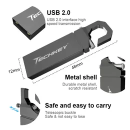 Novo Usb Flash Drive 64GB Metal Steel Pen Drive 32GB Memori Memori Cel Stick High Speed ​​Pendrive Key U DIP