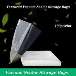 Textured Vacuum Sealer Förvaringspåsar Vakuum Sealer Väskor för mat Saver BPA Gratis Heavy Duty Commercial Grade Universal Design Pre-Cut Bag