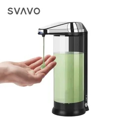 SVAVO Dispenser automatico di sapone Touchless Dosaggio liquido regolabile Dispenser di sapone da appoggio da parete per cucina bagno Y200407